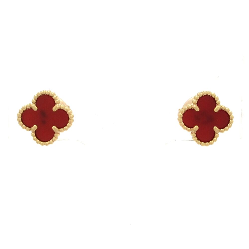 Van Cleef & Arpels Sweet Alhambra Earrings VCARN6BO00 18K Rose Gold Carnelian